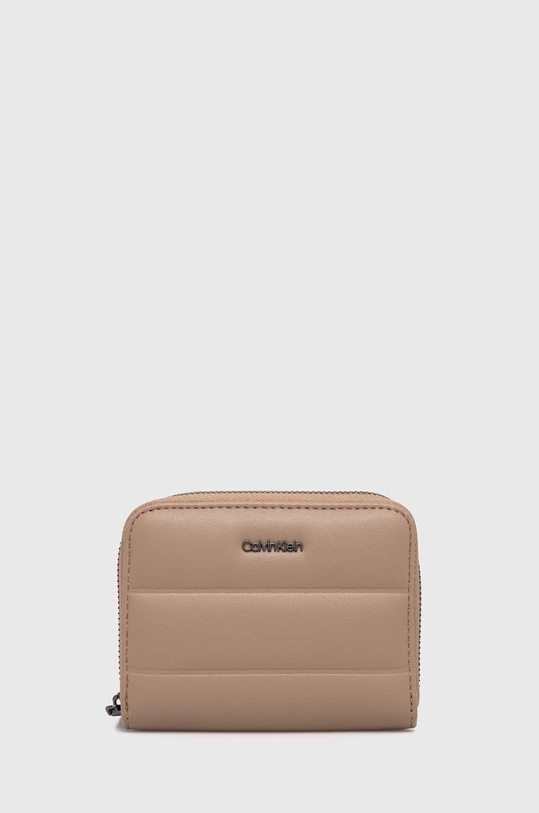 Novčanik Calvin Klein imitacija zrnate kože bež K60K612201