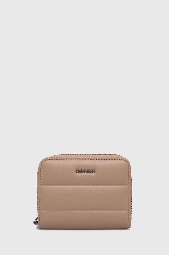 Novčanik Calvin Klein imitacija zrnate kože bež K60K612201