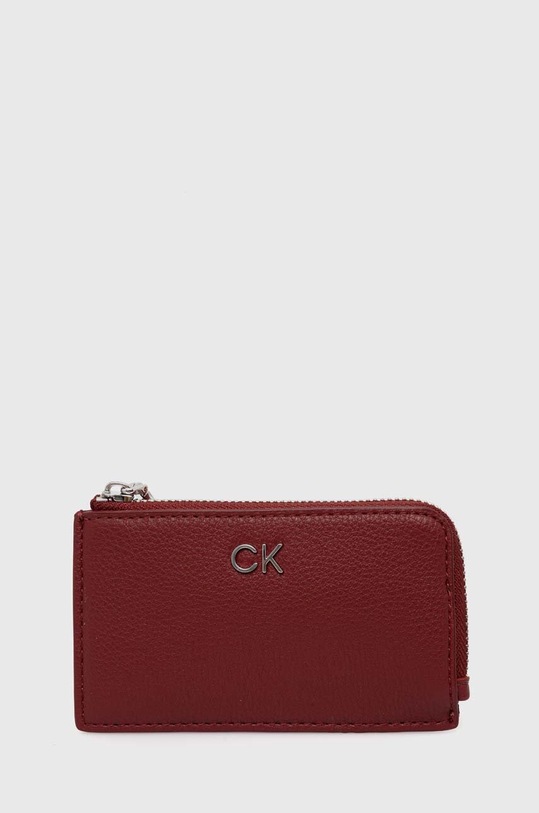 Calvin Klein etui na karty imitacja skóry licowej czerwony K60K612281