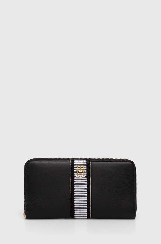 Novčanik Tommy Hilfiger imitacija zrnate kože crna AW0AW16339