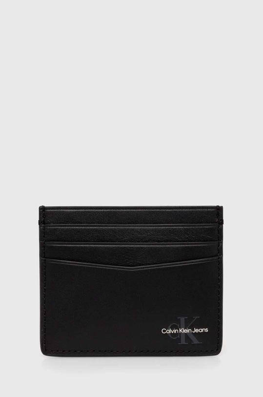Calvin Klein Jeans etui na karty skórzane skóra licowa czarny K50K512172