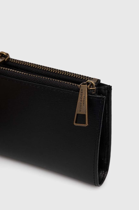 Kurt Geiger London portfel skórzany MINI PURSE SHOREDITCH 9342000109 czarny AW24