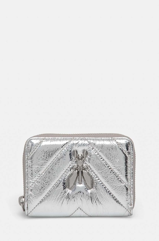 Kožená peněženka Patrizia Pepe přírodní kůže stříbrná 8Q0019.L112