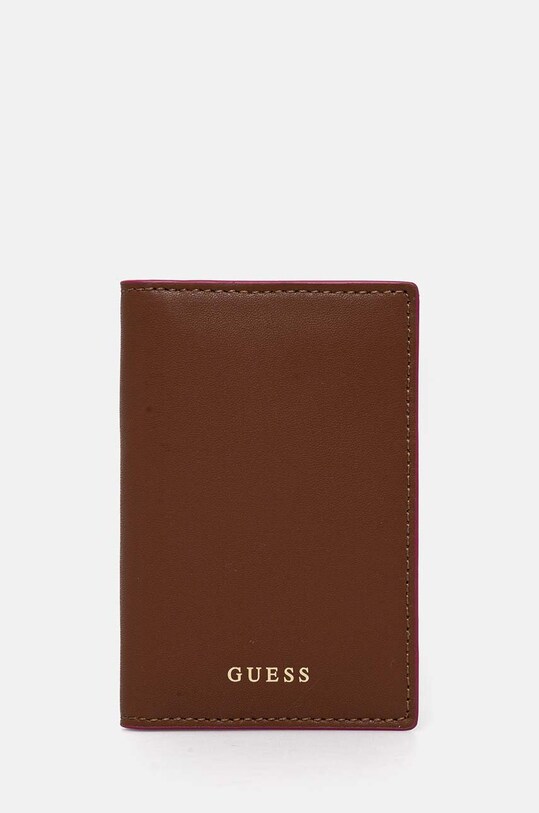 Guess etui na karty skórzane etui na karty brązowy RW1654.P4301
