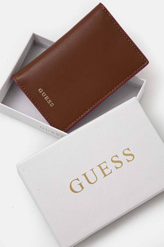 Guess etui na karty skórzane brązowy RW1654.P4301