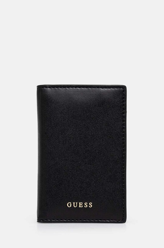 Usnjen etui za kartice Guess etui za kartice črna RW1654.P4301