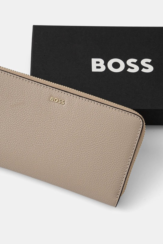 BOSS portfel skórzany beżowy 50523659