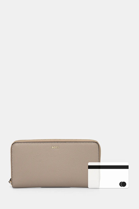 BOSS portfel skórzany 50523659 beżowy