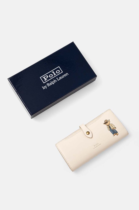Кожен портфейл Polo Ralph Lauren бежов 427943236