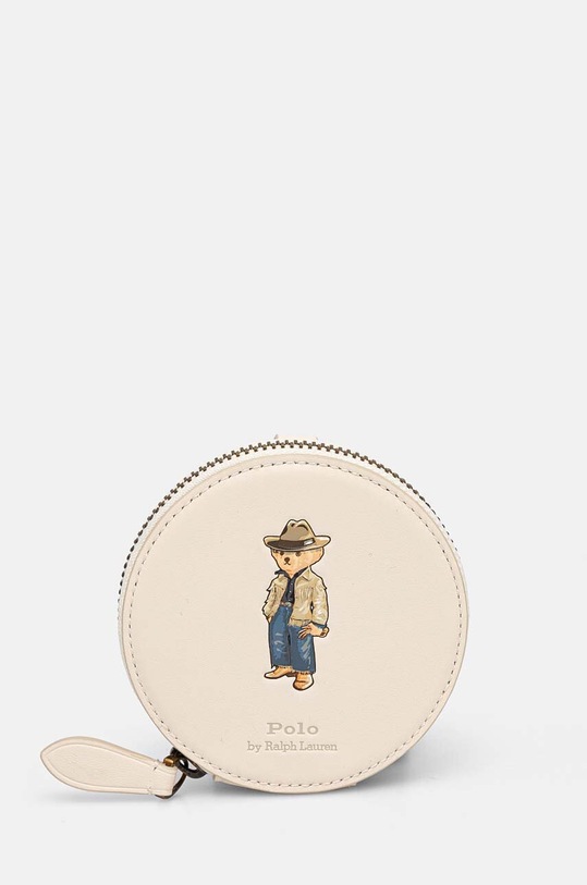 Кожен портфейл Polo Ralph Lauren гладка кожа бежов 427943237