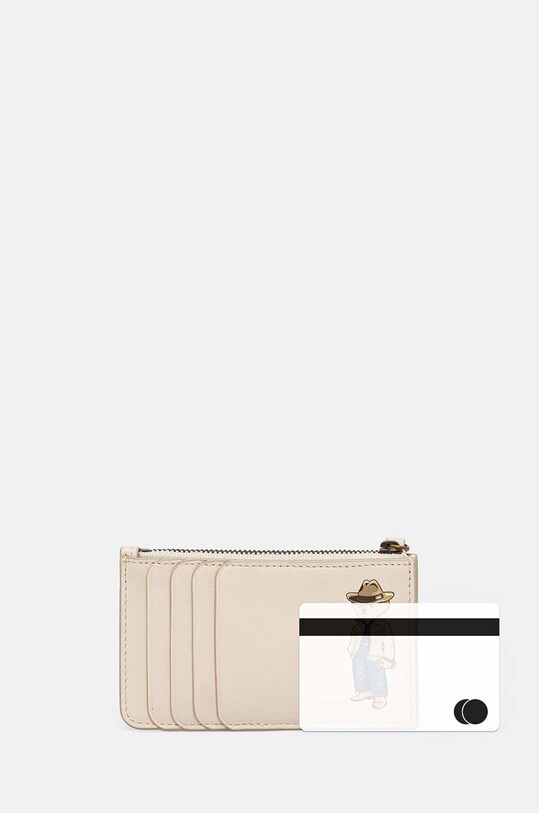 Polo Ralph Lauren etui na karty skórzane beżowy 427943238