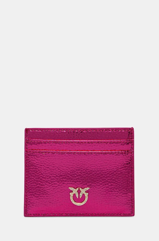 Pinko portacarte in pelle semplice rosa 103762.A204