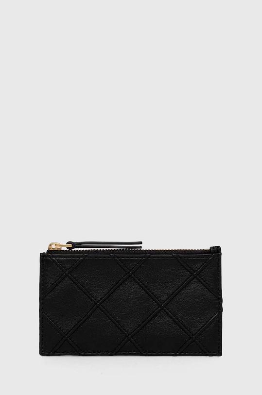 Kožená peněženka Tory Burch Fleming Soft Zip přírodní kůže černá 152602.001