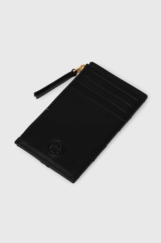 Kožená peněženka Tory Burch Fleming Soft Zip 152602.001 černá AW24