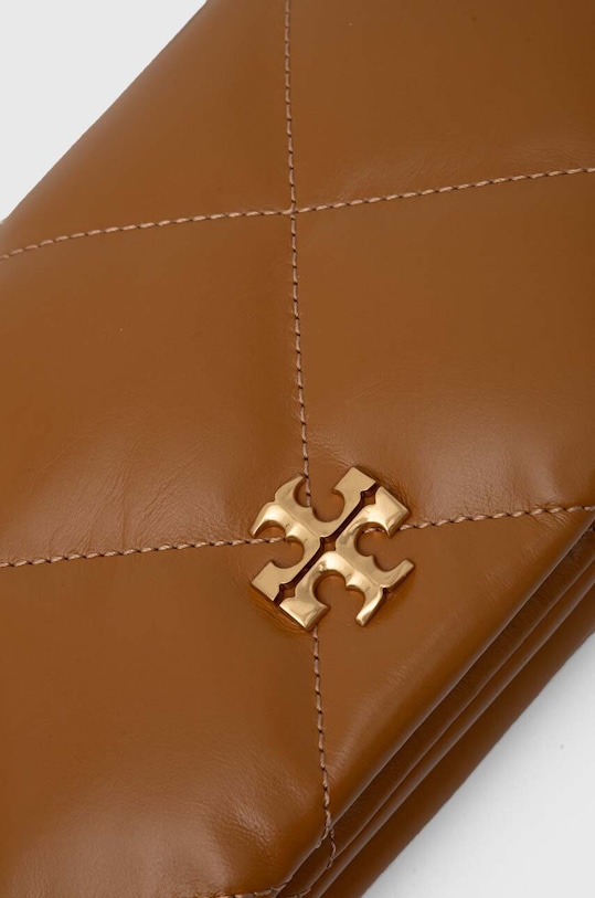 Kožená kabelka Tory Burch Kira Diamond Quilt béžová 158624.202