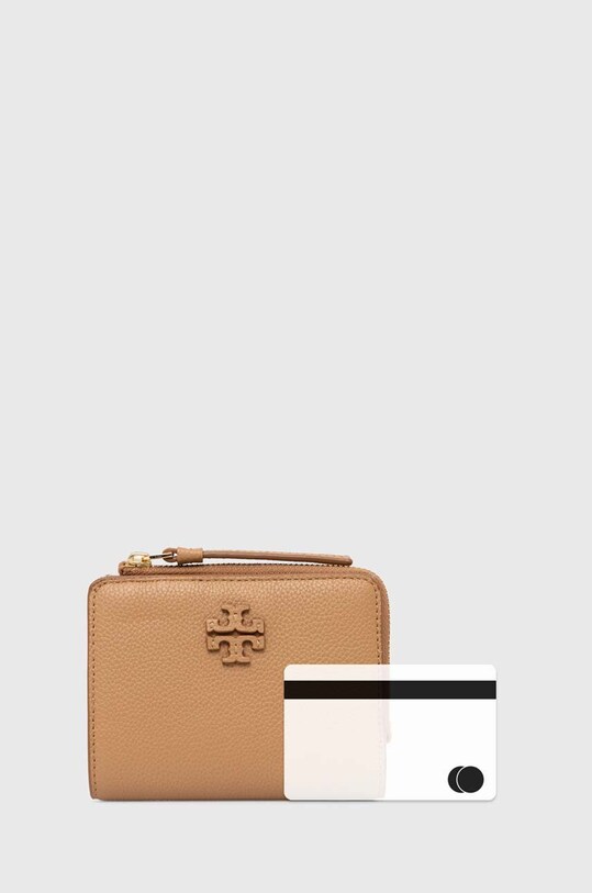 Шкіряний гаманець Tory Burch McGraw Bi-Fold коричневий 158904.227
