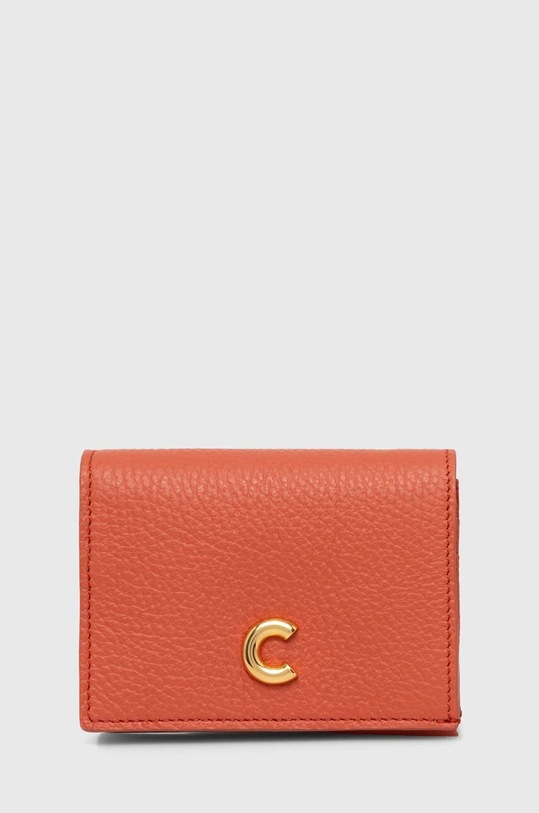 Coccinelle portofel de piele COCCINELLEKELSEY piele portocaliu E2.RBP.17.21.01
