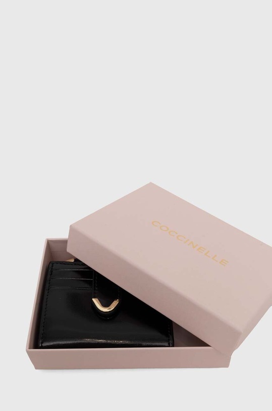 Kožená peněženka Coccinelle COCCINELLEDEW SHINY CALF černá E2.RTP.11.F7.01
