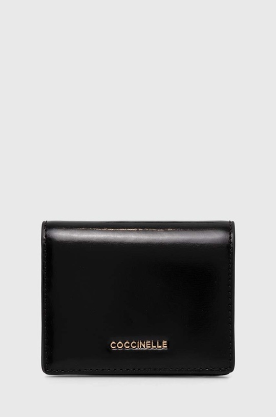 Kožená peněženka Coccinelle METALLIC SHINY CALF přírodní kůže černá E2.RX8.11.D3.01