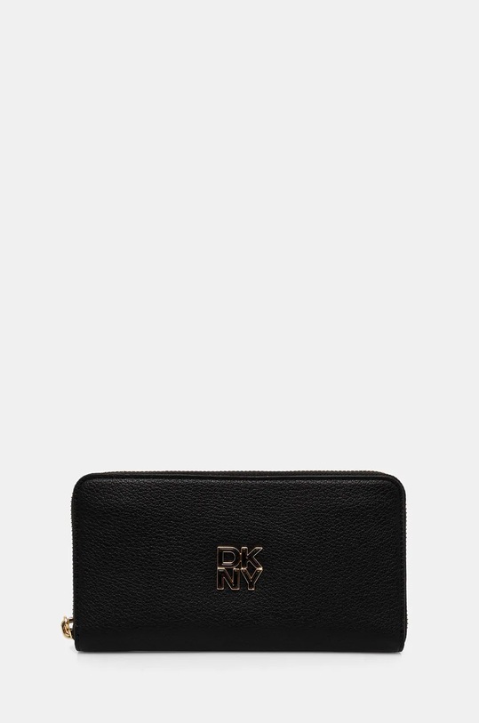 Dkny portfel skórzany skóra licowa czarny R43ZKF82