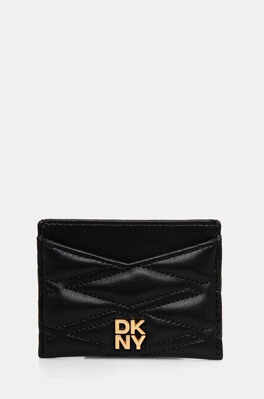 Dkny etui na karty skórzane skóra licowa czarny R43ZKG77