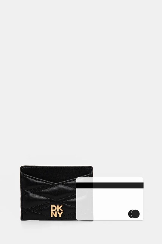 Dkny etui na karty skórzane czarny R43ZKG77