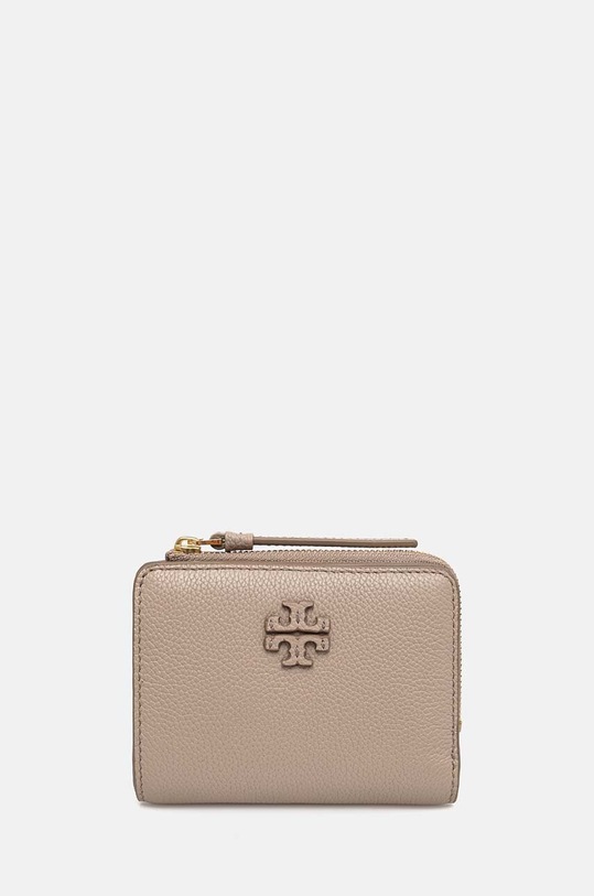 Кожен портфейл Tory Burch McGraw Bi-Fold гладка кожа бежов 158904.200