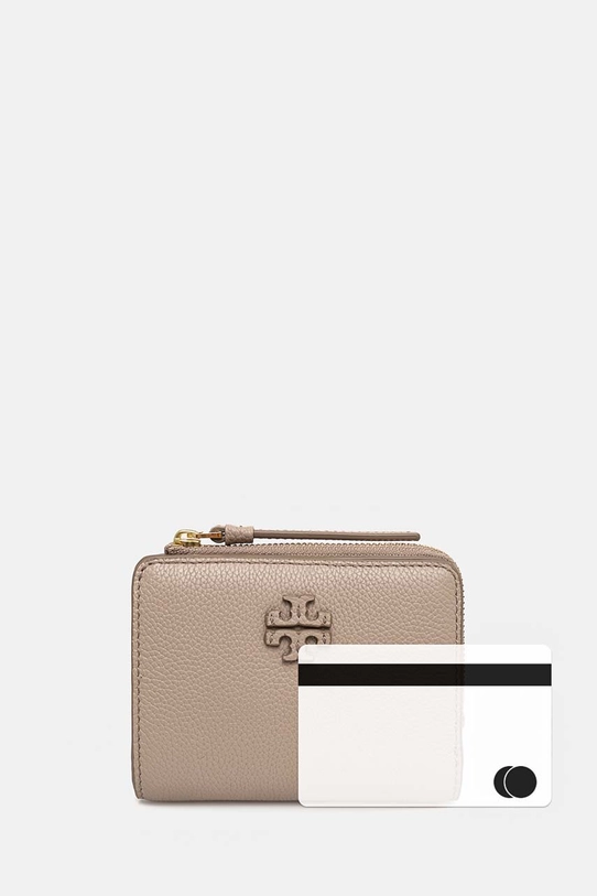 Tory Burch portfel skórzany McGraw Bi-Fold beżowy 158904.200