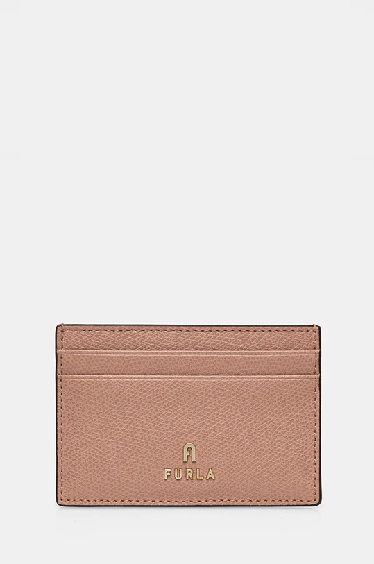 Кожен калъф за карти Furla гладка кожа розов WP00305.ARE000.3378S