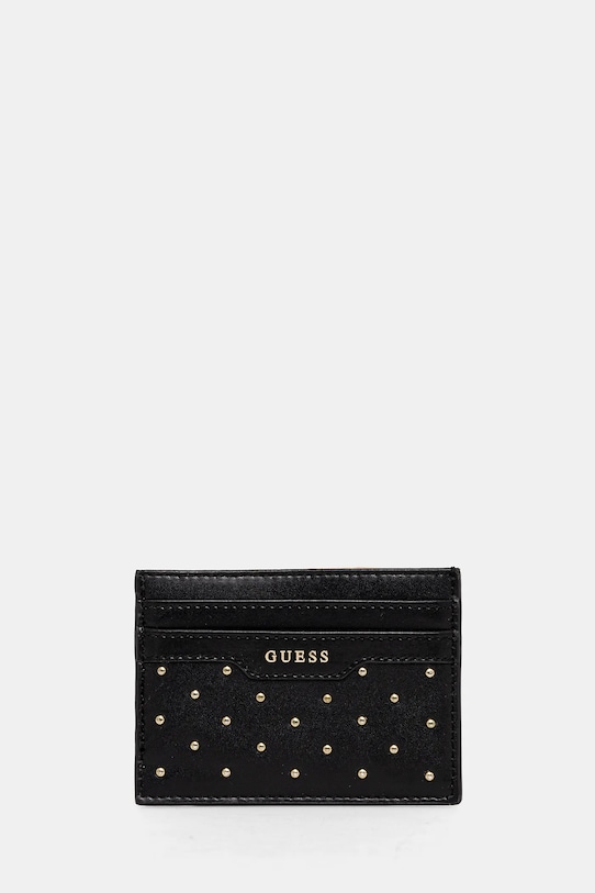 Шкіряний чохол на банківські карти Guess лицьова шкіра чорний RW1692.P4401