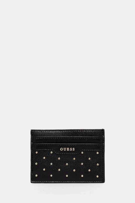 Шкіряний чохол на банківські карти Guess лицьова шкіра чорний RW1692.P4401