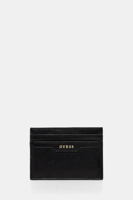 Шкіряний чохол на банківські карти Guess лицьова шкіра чорний RW1693.P4401