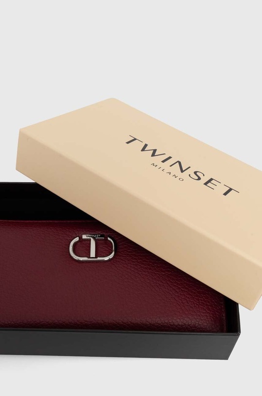 Twinset portfel skórzany bordowy 242TB7015