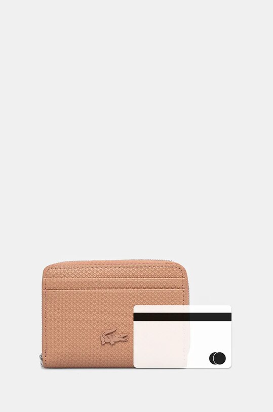 Lacoste portfel skórzany NF3855KL pomarańczowy