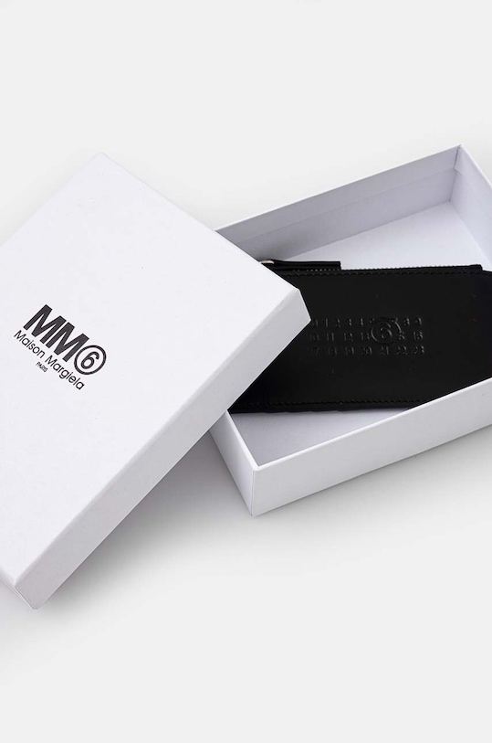 Kožená peněženka MM6 Maison Margiela černá SA5UI0011.P7183