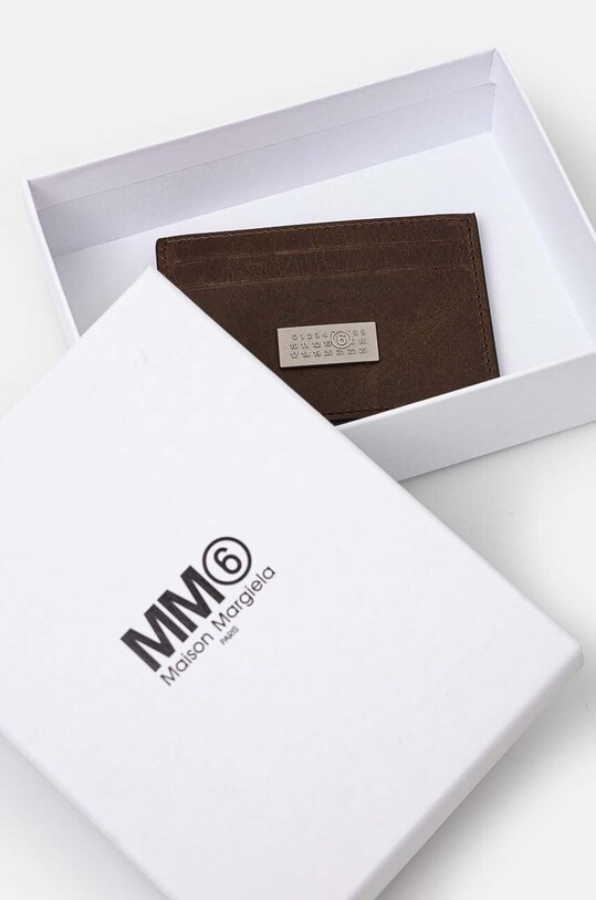 Kožené pouzdro na karty MM6 Maison Margiela hnědá SA5UI0013.P7179
