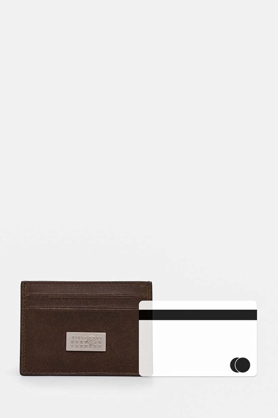 MM6 Maison Margiela leather card holder SA5UI0013.P7179 brown