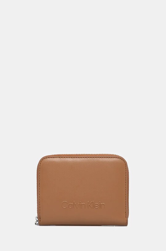 Гаманець Calvin Klein імітація лицьової шкіри коричневий K60K612437