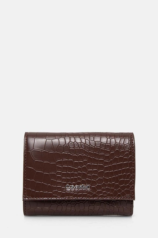 Гаманець Calvin Klein імітація лицьової шкіри коричневий K60K612453