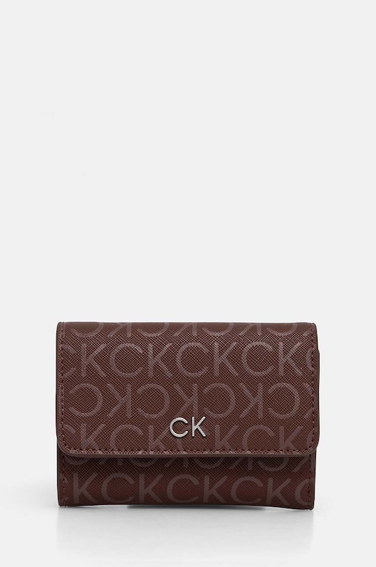 Peňaženka Calvin Klein imitácia kože hnedá K60K612684