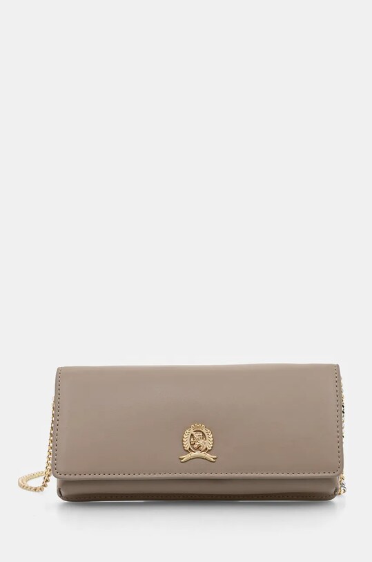 Tommy Hilfiger portfel skórzany skóra licowa beżowy AW0AW16595