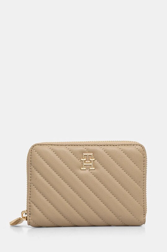 Novčanik Tommy Hilfiger imitacija zrnate kože bež AW0AW17017