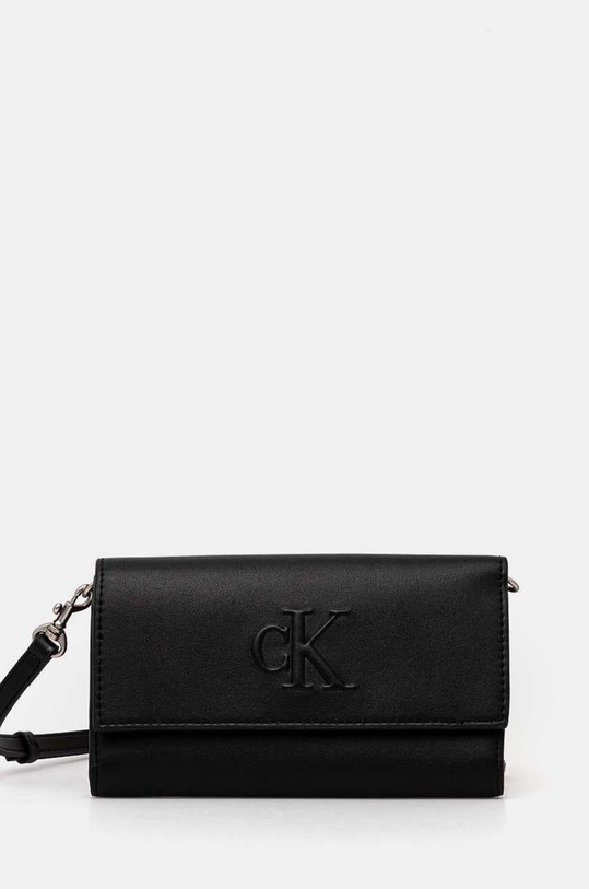 Гаманець Calvin Klein Jeans імітація лицьової шкіри чорний K60K612742
