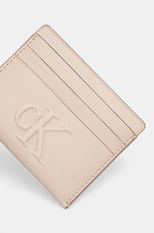 Puzdro na karty Calvin Klein Jeans K60K612747 béžová AW24