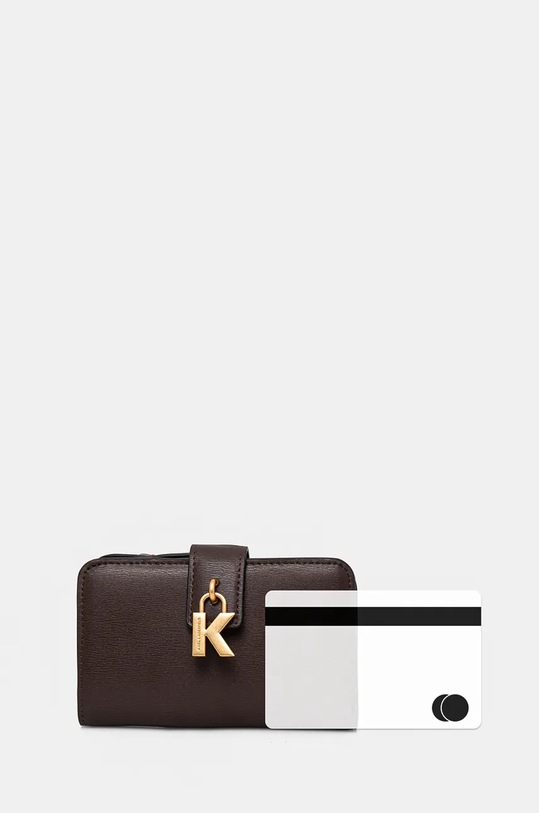 Karl Lagerfeld portfel skórzany 246W3216 brązowy