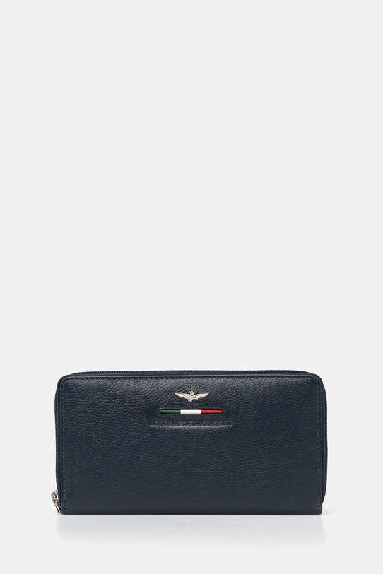 Кожен портфейл Aeronautica Militare IN гладка кожа тъмносин AM157