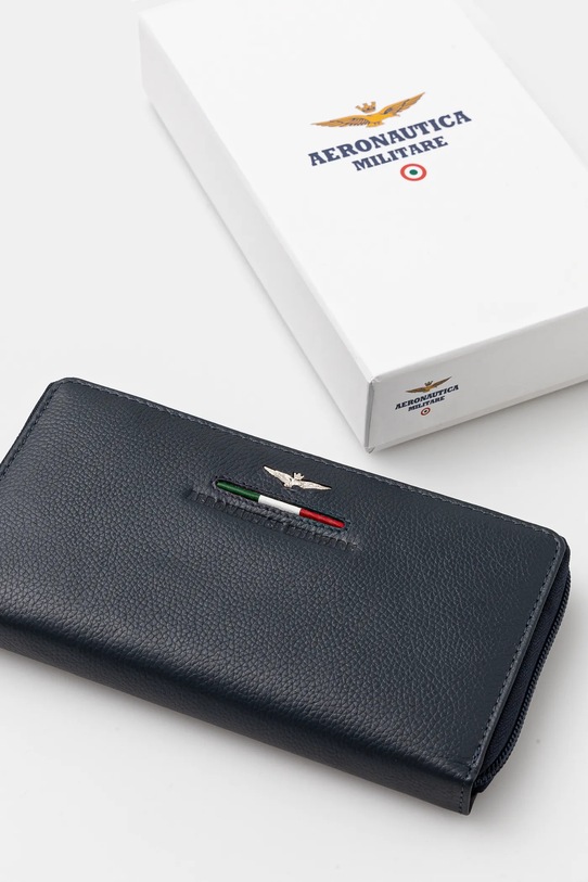 Δερμάτινο πορτοφόλι Aeronautica Militare IN σκούρο μπλε AM157