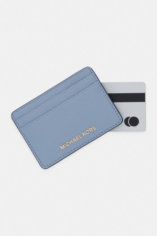 Akcesoria MICHAEL Michael Kors etui na karty skórzane 32F7GF6D0L niebieski