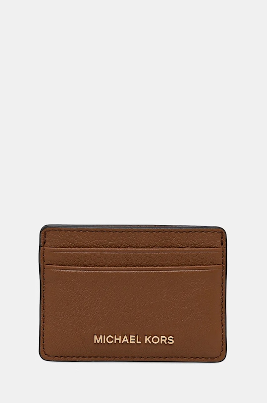 MICHAEL Michael Kors etui na karty skórzane etui na karty brązowy 32F7GF6D0L