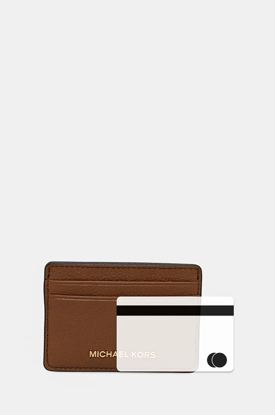 Akcesoria MICHAEL Michael Kors etui na karty skórzane 32F7GF6D0L brązowy